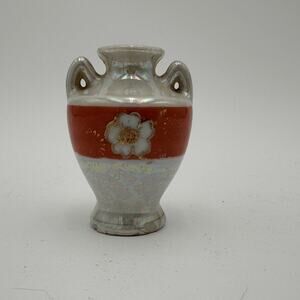 Vintage Miniature Hand Painted Vase Occupied Japan 2.5 inch Pearlescent